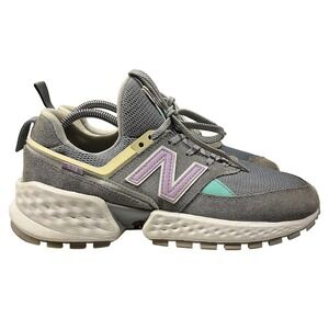New Balance Women's 9 574 Sport Fresh Foam Grey Purple Teal Sneakers Running